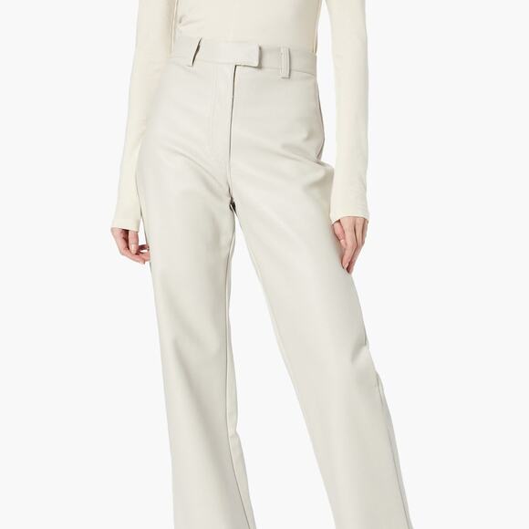 COTTON ON "Arlow" Straight Faux Leather Pants (Stone/Light Grey | Size 4) - Picture 5 of 11